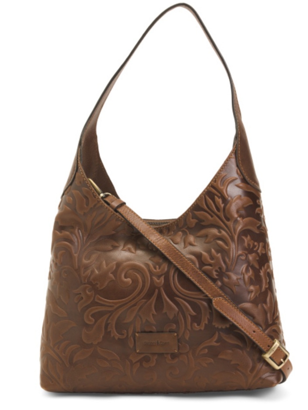 GIANNI CONTI Leather Tooled Hobo